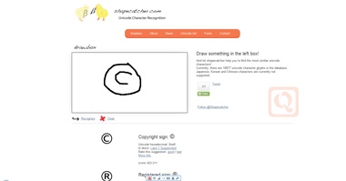 Unicode字符手写识别工具-shape catcher