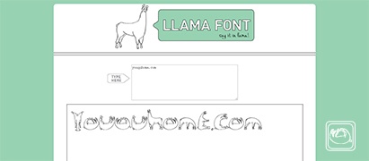 滑稽搞笑的草泥马字体-llama font