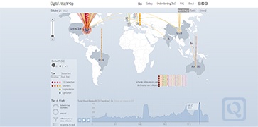 全球DDoS攻击实时动态图-Digital Attack Map